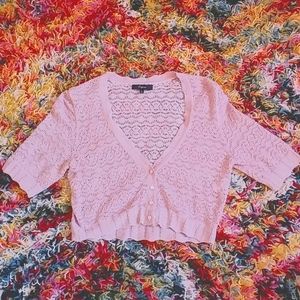 Cute Pink Shrug with Metallic Treading